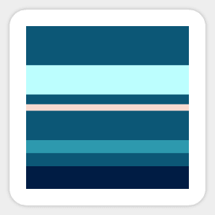 A gentle jam of Navy, Blue Sapphire, Christmas Blue, Italian Sky Blue and Champagne Pink stripes. Sticker